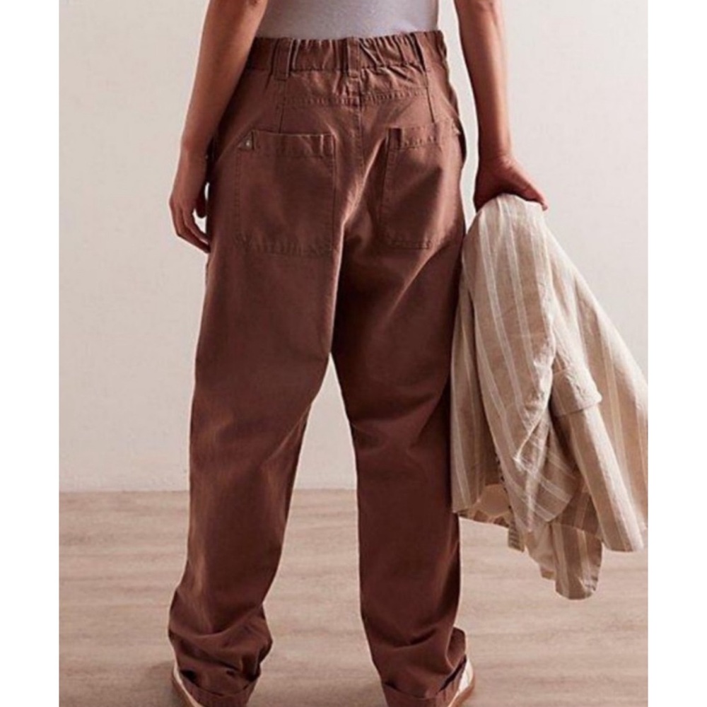 NWOT Free People Hayden Pull-On Pants Brownie L - Picture 3 of 4